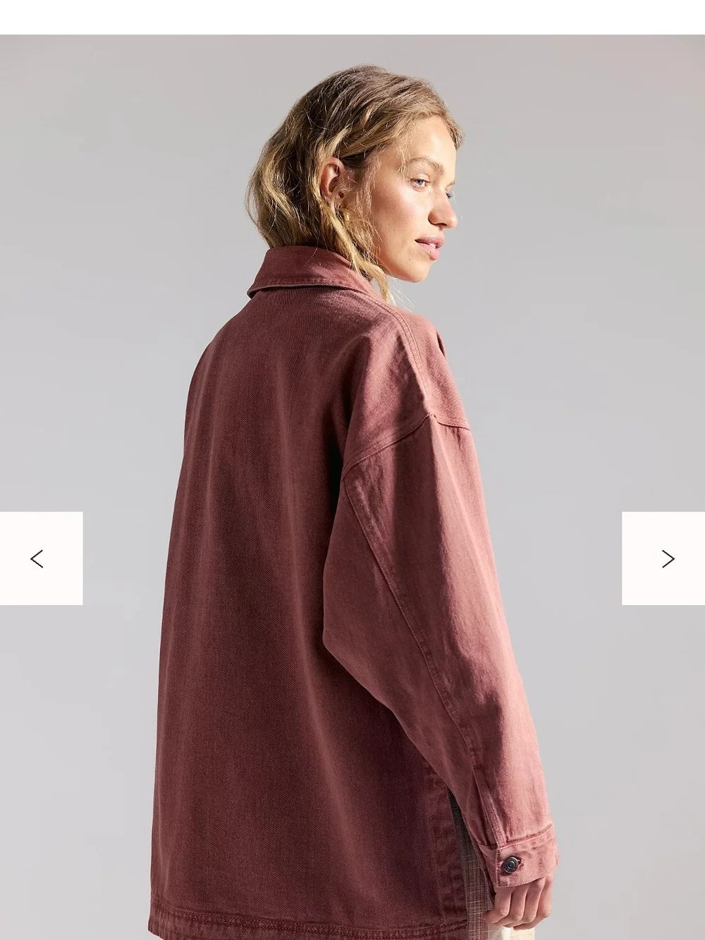 We The Free Madison Washed Rose Oversized Jean Jacket - Picture 2 of 4
